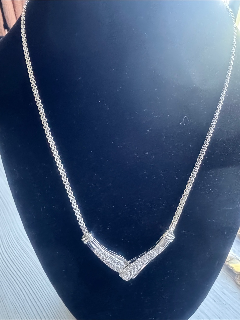 Necklace WGP with natural diamonds accents